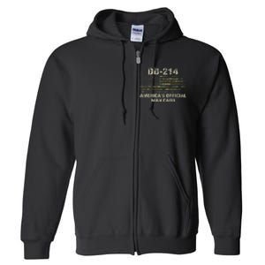 Dd214 Americas Man Card Funny Military Full Zip Hoodie