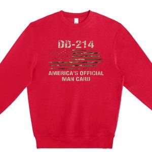 Dd214 Americas Man Card Funny Military Premium Crewneck Sweatshirt