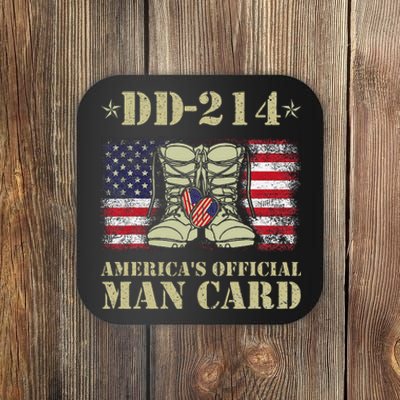 Dd214 Americas Man Card Veteran Day Served Flag Coaster