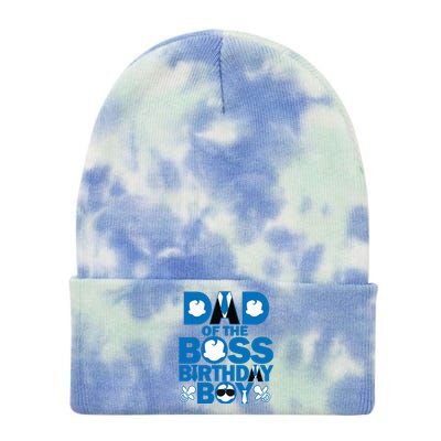 Dad And Mom Boss Birthday Boy Baby Family Decorations Tie Dye 12in Knit Beanie