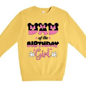 Dad And Mom Birthday Girl Mouse Family Matching Premium Crewneck Sweatshirt