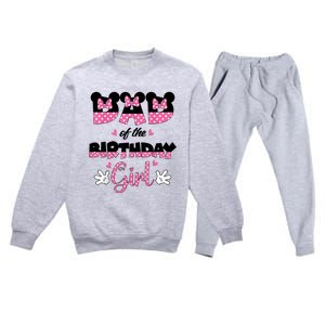 Dad And Mom Birthday Girl Mouse Family Matching Premium Crewneck Sweatsuit Set