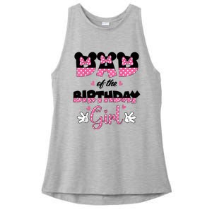 Dad And Mom Birthday Girl Mouse Family Matching Ladies PosiCharge Tri-Blend Wicking Tank