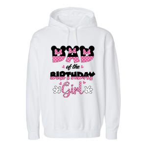 Dad And Mom Birthday Girl Mouse Family Matching Garment-Dyed Fleece Hoodie