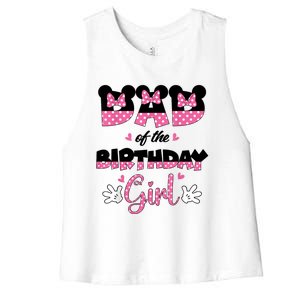 Dad And Mom Birthday Girl Mouse Family Matching Women's Racerback Cropped Tank