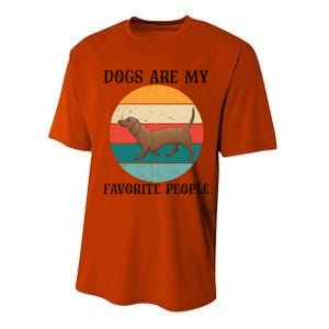 Dogs Are My Favorite People Retro Dachshund Wiener Dog Funny Great Gift Performance Sprint T-Shirt