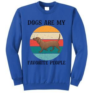 Dogs Are My Favorite People Retro Dachshund Wiener Dog Funny Great Gift Sweatshirt