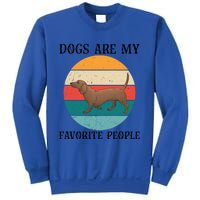 Dogs Are My Favorite People Retro Dachshund Wiener Dog Funny Great Gift Sweatshirt