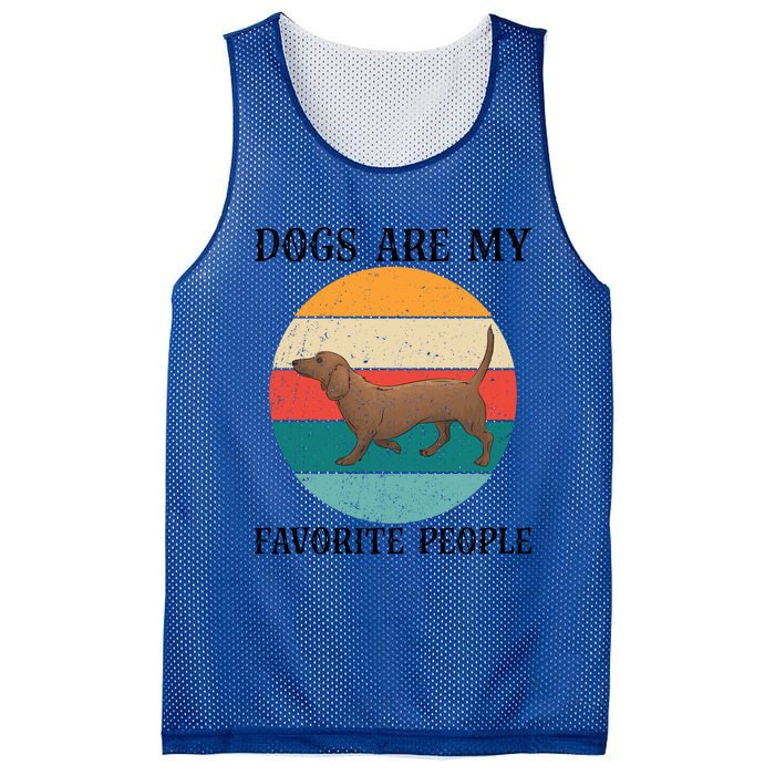 Dogs Are My Favorite People Retro Dachshund Wiener Dog Funny Great Gift Mesh Reversible Basketball Jersey Tank