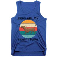 Dogs Are My Favorite People Retro Dachshund Wiener Dog Funny Great Gift Tank Top