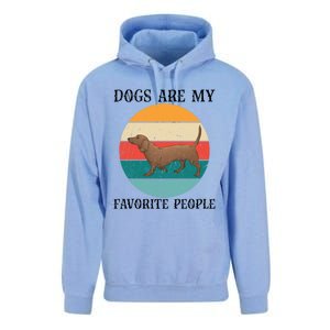 Dogs Are My Favorite People Retro Dachshund Wiener Dog Funny Great Gift Unisex Surf Hoodie