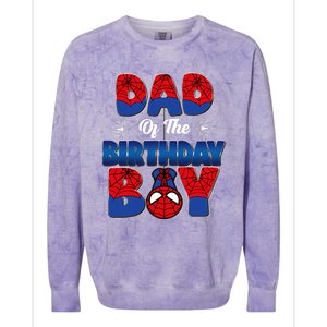 Dad And Mom Birthday Boy Spider Family Matching Colorblast Crewneck Sweatshirt