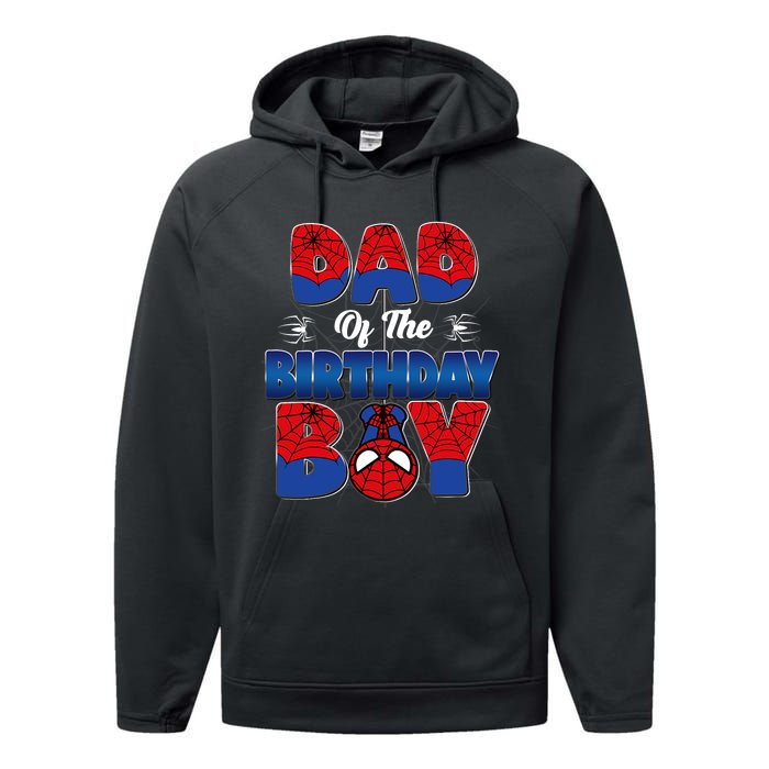 Dad And Mom Birthday Boy Spider Family Matching Performance Fleece Hoodie