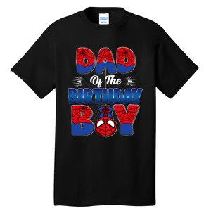 Dad And Mom Birthday Boy Spider Family Matching Tall T-Shirt