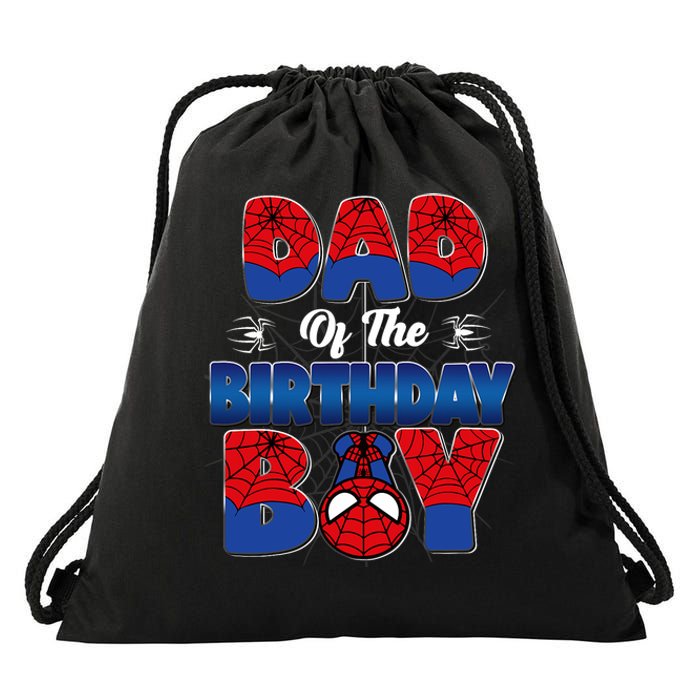 Dad And Mom Birthday Boy Spider Family Matching Drawstring Bag