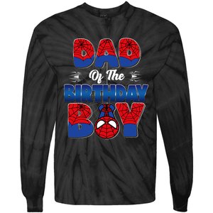 Dad And Mom Birthday Boy Spider Family Matching Tie-Dye Long Sleeve Shirt