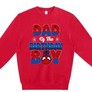 Dad And Mom Birthday Boy Spider Family Matching Premium Crewneck Sweatshirt