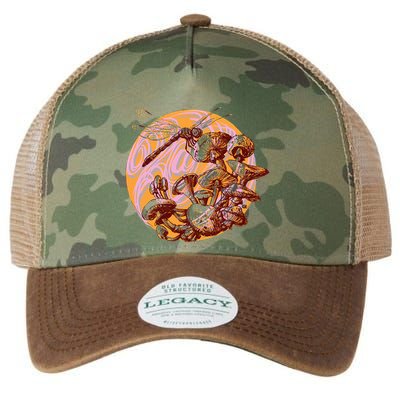 Dragonfly And Mushrooms Cottage Core Legacy Tie Dye Trucker Hat