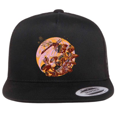 Dragonfly And Mushrooms Cottage Core Flatbill Hat
