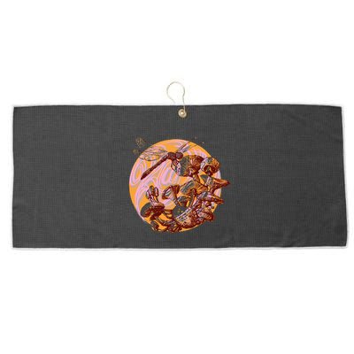 Dragonfly And Mushrooms Cottage Core Large Microfiber Waffle Golf Towel