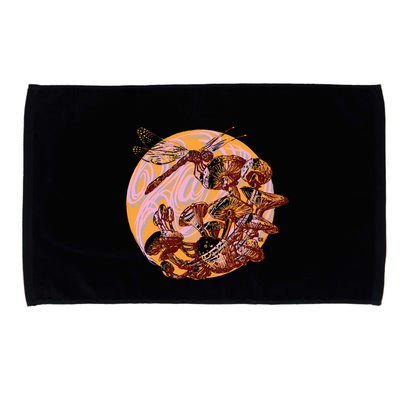 Dragonfly And Mushrooms Cottage Core Microfiber Hand Towel