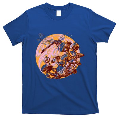 Dragonfly And Mushrooms Cottage Core T-Shirt