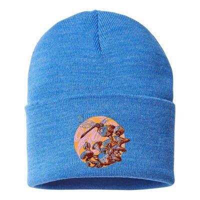 Dragonfly And Mushrooms Cottage Core Sustainable Knit Beanie