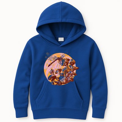 Dragonfly And Mushrooms Cottage Core Kids Hoodie