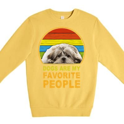 Dogs Are My Favorite People Gift Premium Crewneck Sweatshirt