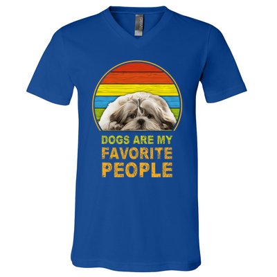 Dogs Are My Favorite People Gift V-Neck T-Shirt