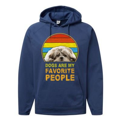 Dogs Are My Favorite People Gift Performance Fleece Hoodie