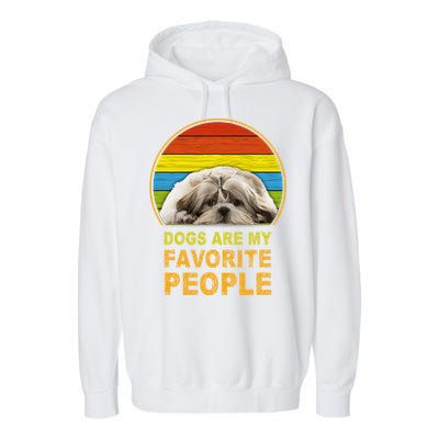 Dogs Are My Favorite People Gift Garment-Dyed Fleece Hoodie