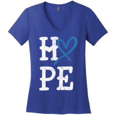 Diabetes Awareness Month Hope Vintage T1 T2 Cute Gift Women's V-Neck T-Shirt