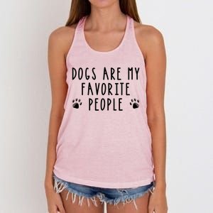 Dogs Are My Favorite People Funny Gift Dog Lover Gift Women's Knotted Racerback Tank