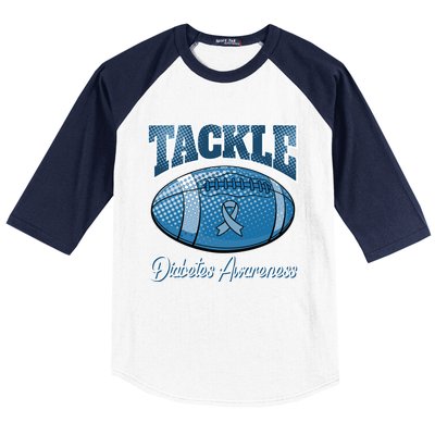 Diabetes Awareness Month Tackle Football Retro T1 T2 Gift Baseball Sleeve Shirt