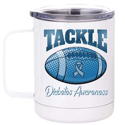 Diabetes Awareness Month Tackle Football Retro T1 T2 Gift 12 oz Stainless Steel Tumbler Cup