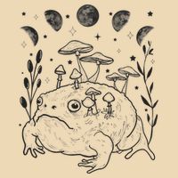 Dark Academia Moon Witchy Goblincore Aesthetic Frog Drawstring Bag