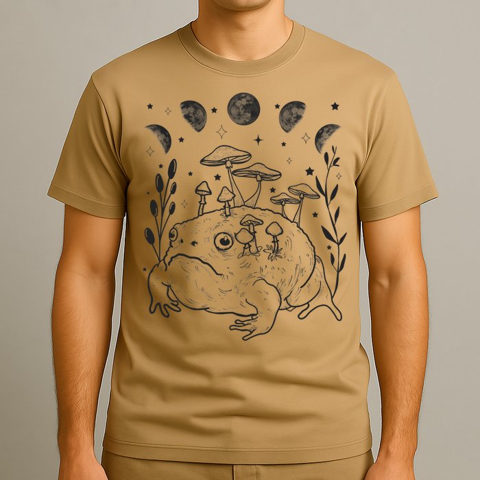 Dark Academia Moon Witchy Goblincore Aesthetic Frog T-Shirt
