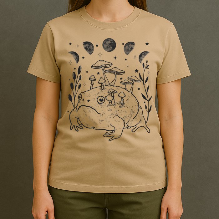 Dark Academia Moon Witchy Goblincore Aesthetic Frog T-Shirt