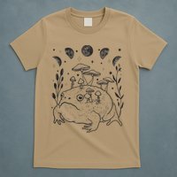 Dark Academia Moon Witchy Goblincore Aesthetic Frog T-Shirt