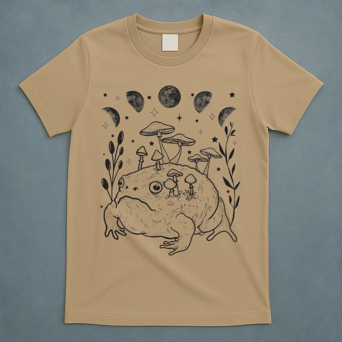 Dark Academia Moon Witchy Goblincore Aesthetic Frog T-Shirt