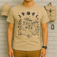 Dark Academia Moon Witchy Goblincore Aesthetic Frog T-Shirt