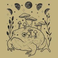 Dark Academia Moon Witchy Goblincore Aesthetic Frog Sustainable Beanie