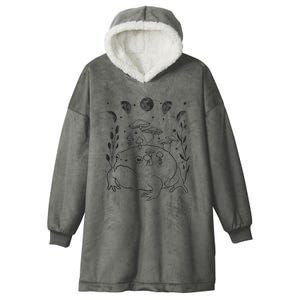 Dark Academia Moon Witchy Goblincore Aesthetic Frog Hooded Wearable Blanket