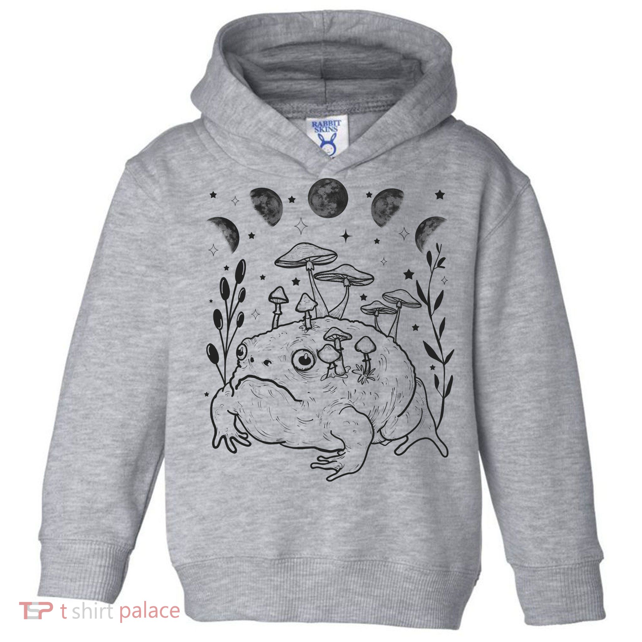 Dark Academia Moon Witchy Goblincore Aesthetic Frog Toddler Hoodie