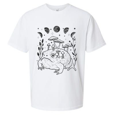 Dark Academia Moon Witchy Goblincore Aesthetic Frog Sueded Cloud Jersey T-Shirt