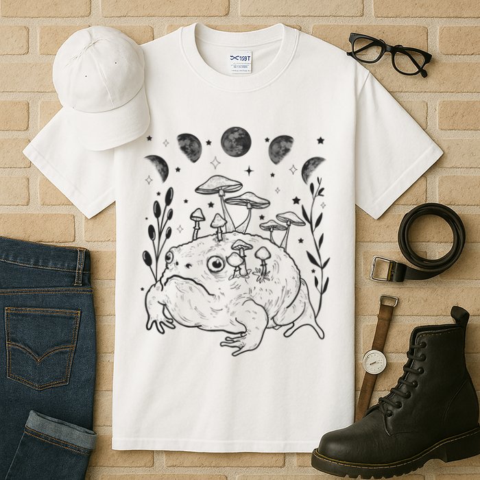 Dark Academia Moon Witchy Goblincore Aesthetic Frog Tall T-Shirt