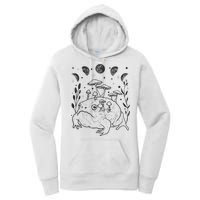 Dark Academia Moon Witchy Goblincore Aesthetic Frog Women's Pullover Hoodie