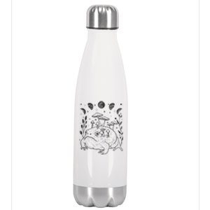 Dark Academia Moon Witchy Goblincore Aesthetic Frog Stainless Steel Insulated Water Bottle