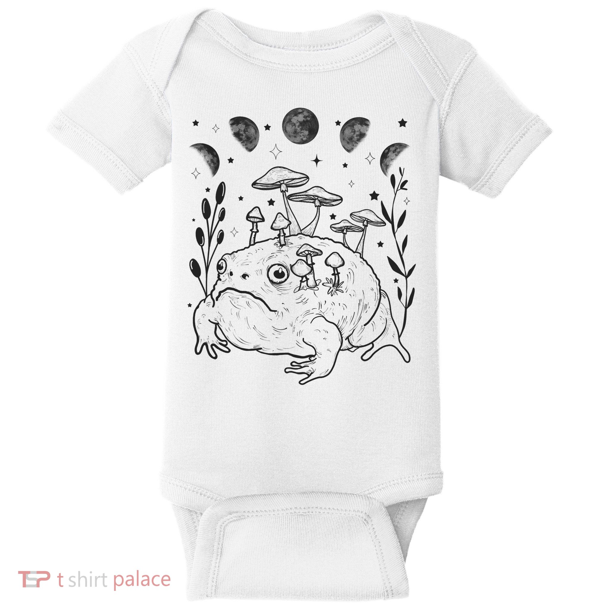 Dark Academia Moon Witchy Goblincore Aesthetic Frog Baby Bodysuit